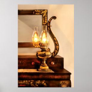Poster Lampe - Le bureau et la lanterne