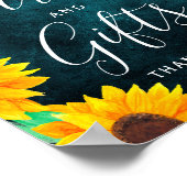 Poster Lampes à cordes turquoises rustiques tournesols ca (Coin)