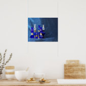 Poster Lampes en verre bleu (Cuisine)
