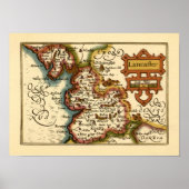 Poster Lancashire Comté Angleterre Ancien Antiquaire Cart (Devant)