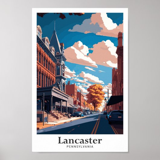 Poster Lancaster Pennsylvania Travel Art Vintage (Devant)