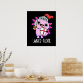 Poster Lance-a-lotl Funny Axolotl Knight Pun Dark BG (Cuisine)