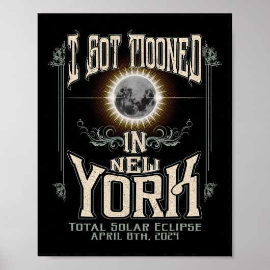 Poster Lancé À New York Total Solar Eclipse 2024 (Devant)