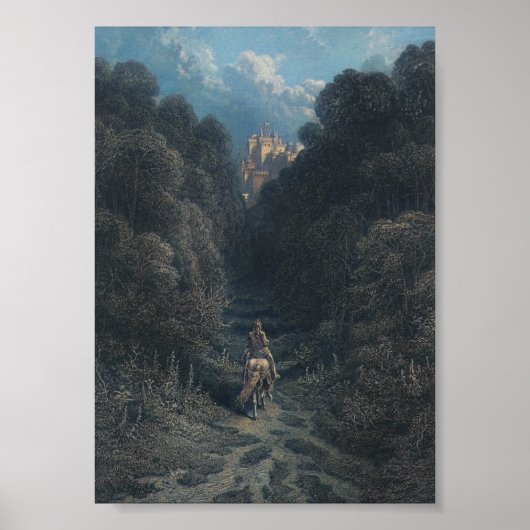 Poster Lancelot approchant le château d'Astolat (Devant)