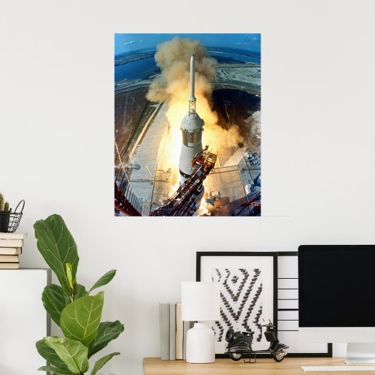 Poster Lancement d'Apollo 11 (Bureau à domicile)