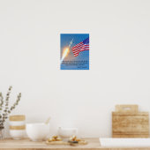 Poster Lancement d'Apollo 11 avec le drapeau américain Ci (Cuisine)