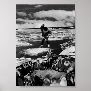 Poster Lancement de couverture eskimo Vintage USA Alaska