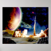 Poster Lancement de fusée (Devant)