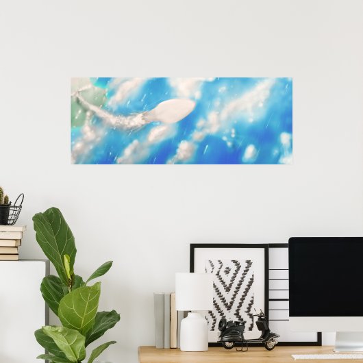 Poster Lancement de fusée spatiale. (Bureau à domicile)