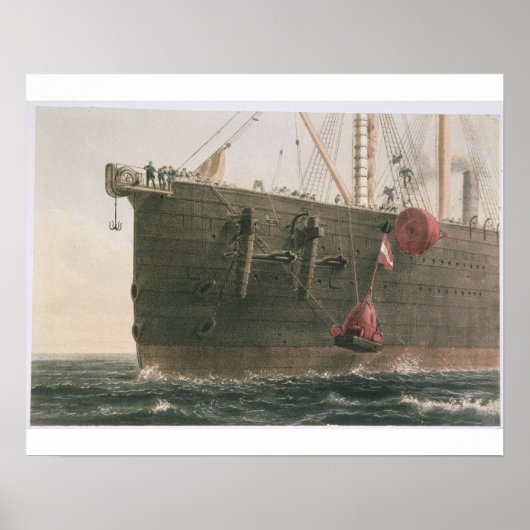 Poster Lancement de la bouée, le 8 août 1865, marquant la (Devant)