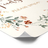Poster Lancement de mariage Coquette Bow Automne Fleur Sa (Coin)