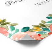 Poster Lancement de mariage de pivoine peinte en orange s (Coin)