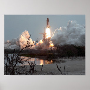 Poster Lancement de Space Shuttle Discovery (STS-51D)