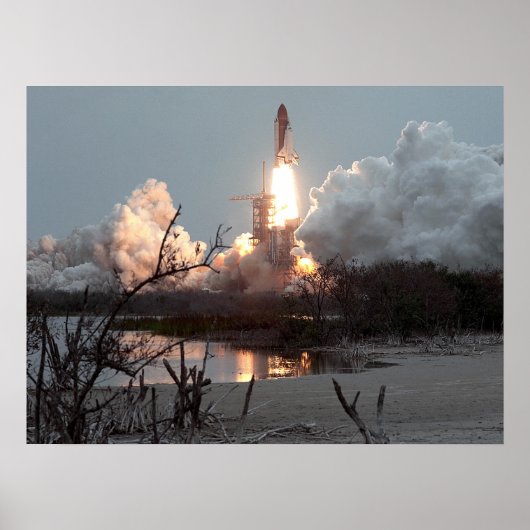 Poster Lancement de Space Shuttle Discovery (STS-51D) (Devant)