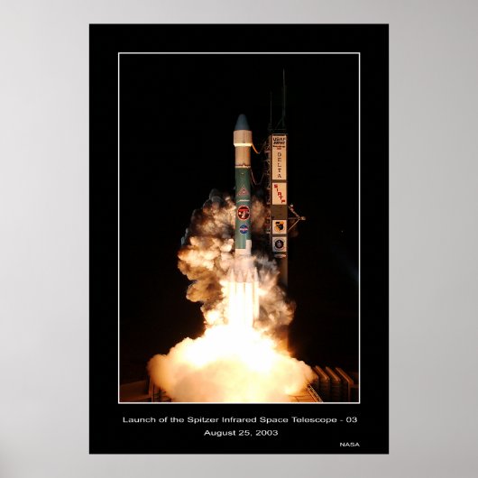 Poster Lancement du télescope spatial infrarouge Spitzer (Devant)