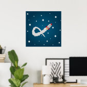 Poster Lancement d'une fusée spatiale dans l'espace (Bureau à domicile)