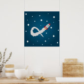 Poster Lancement d'une fusée spatiale dans l'espace (Cuisine)