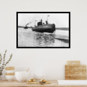 Poster Lancement sous-marin Marine 1909 (Cuisine)