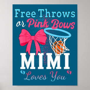 Poster Lancer de basketball avec des rubans roses mimi t'
