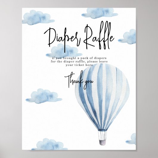 Poster Lancer de couches pour bébé en montgolfière (Devant)
