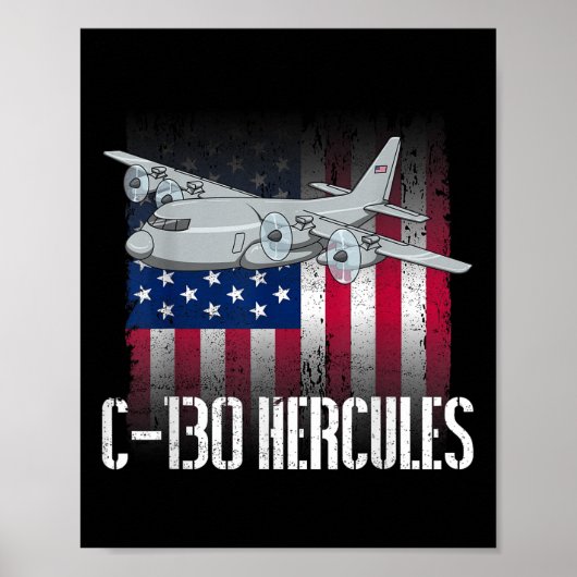 Poster L'ancien combattant salé C-130 Hercules Drapeau am (Devant)