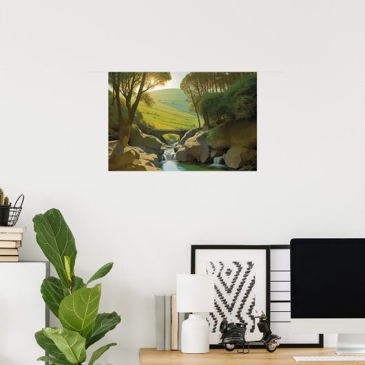 Poster L'ancien pont de pierre (Bureau à domicile)