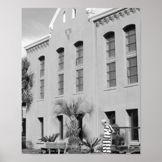 Poster L'ancienne prison St Augustine Florida B&W Photo (Devant)