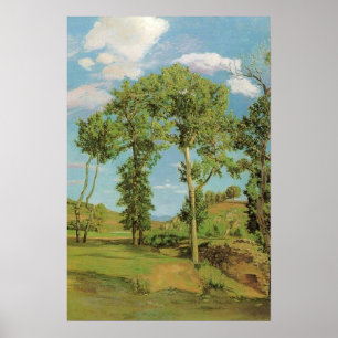 Poster Landscape Paysage Frederic Bazille Impressionist