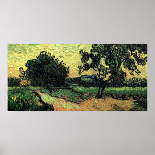 Poster Landscape with Château of Auvers, Vincent van Gogh