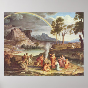 Poster Landscape with Noah's Offering