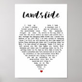 Poster Landslide Wall Art Chanson Lyrique Coeur Imprimer (Devant)