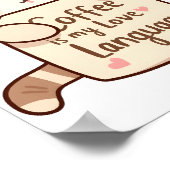 Poster Langage d'amour Café Chat Mignon (Coin)