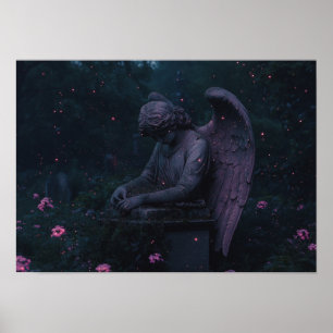 Poster L'ange du deuil Ruines du cimetière bioluminesce