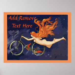 Poster L'ange vintage de cycle ajoutent le texte