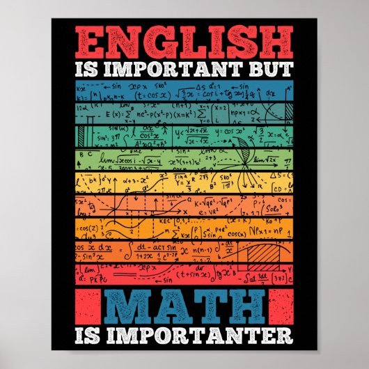 Poster L'Anglais Est Important Mais Les Maths Sont Import (Devant)