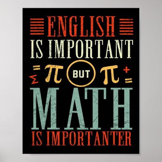Poster L'Anglais Est Important Mais Les Maths Sont Import (Devant)