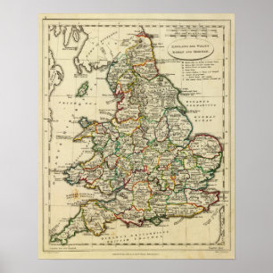 Poster L'Angleterre, Pays de Galles romain, moderne