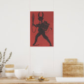 Poster Langue de chaîne du commutateur Krampus rouge (Cuisine)