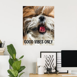 Poster Langue de shih tzu vibes drôles texte personnalisé