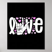 Poster Langue des signes Aimer ASL Être Sourd Sensibilisa (Devant)