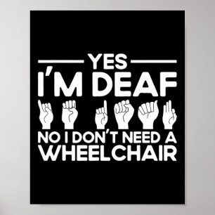 Poster Langue des signes américaine Oui je suis sourd