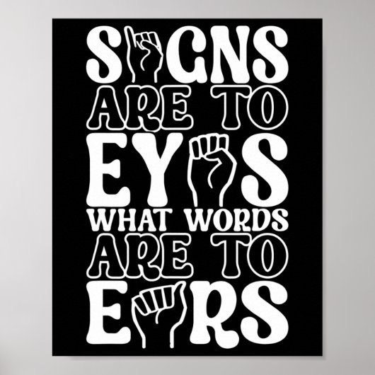 Poster Langue des signes américaine Sensibilisation des s (Devant)