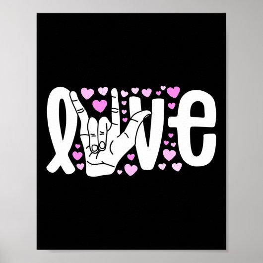 Poster Langue des signes amour Asl Soyez gentil Sensibili (Devant)