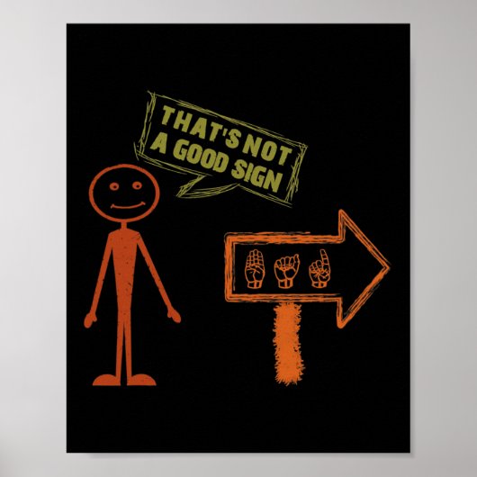 Poster Langue des signes ASL Amérique de la main Talking  (Devant)