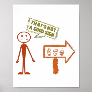 Poster Langue des signes ASL Amérique de la main Talking 