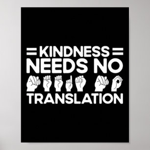 Poster Langue Des Signes ASL Besoin De Bonne Traduction