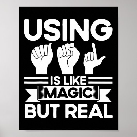 Poster Langue des signes ASL comme par magie mais vraie s (Devant)