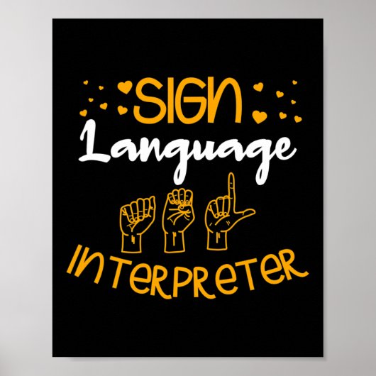Poster Langue des signes Interprète Sourd Langue des sign (Devant)