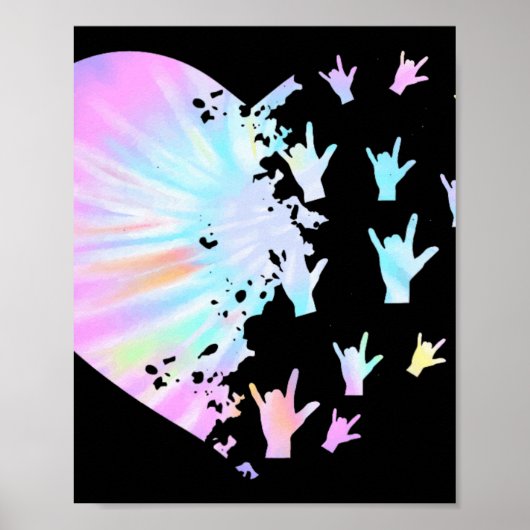 Poster Langue des signes Soutien cardiaque Tendance Sensi (Devant)