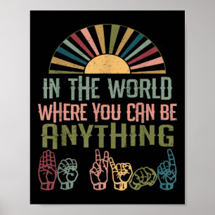 Poster Langue Sourds Sensibilité Kindness Asl Langue